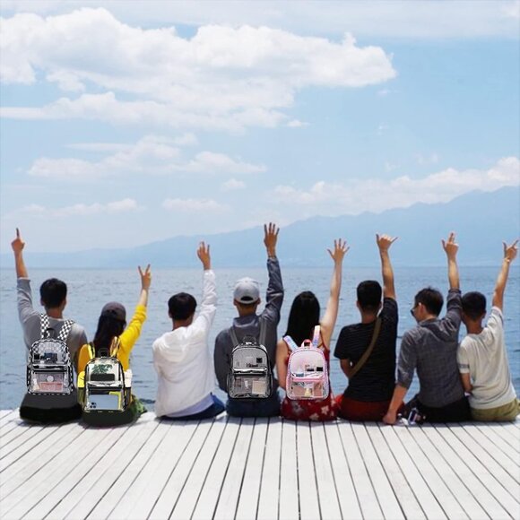 New Beautiful Dark Black Clear Small Backpack for Girls, Women's (12x12x6) - Picture 8 of 8